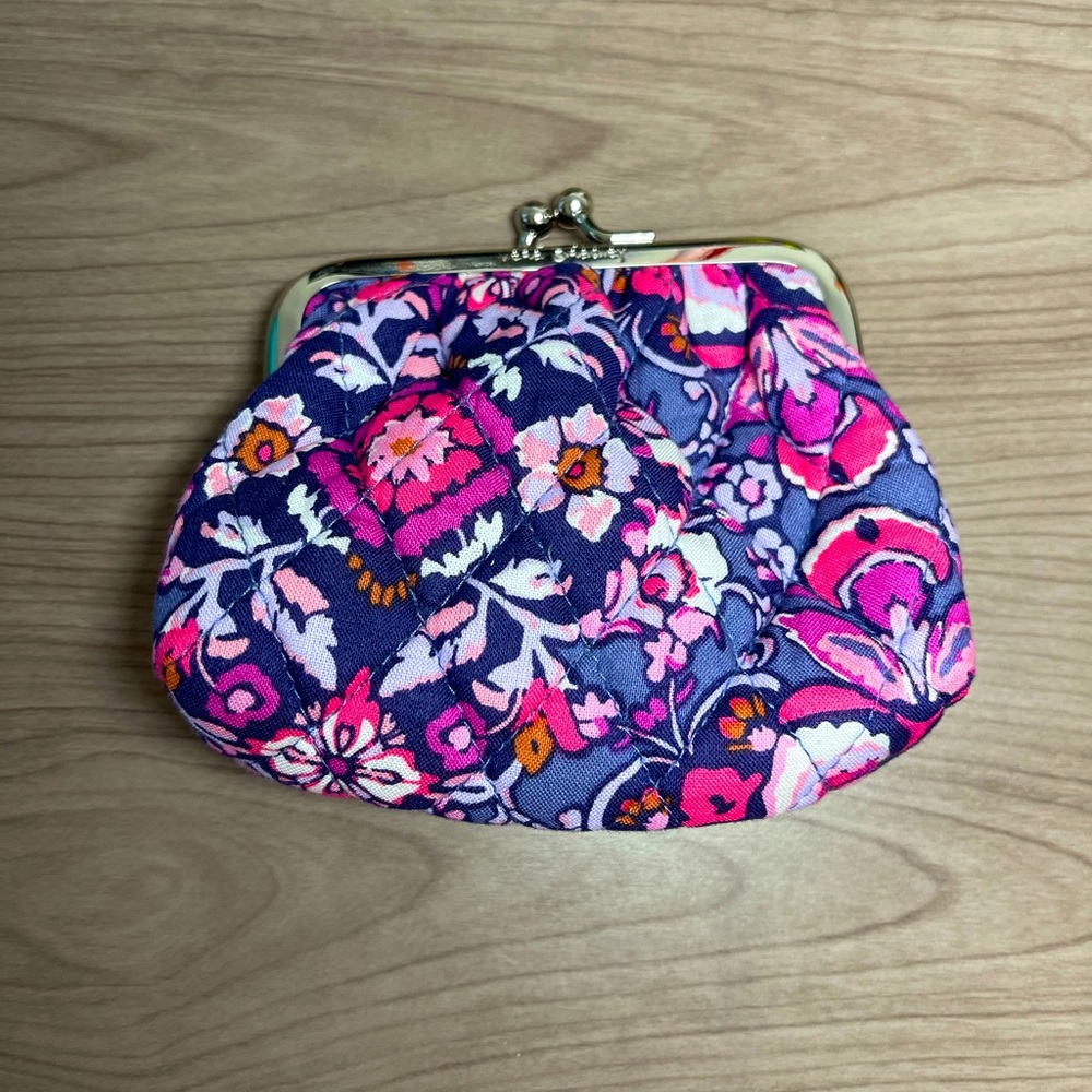 Vera Bradley Kiss Coin Purse Magenta Medallion NWT